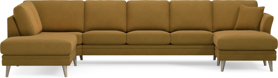 Eden - 3-sits soffa med divan vänster och schäslong höger - Gul