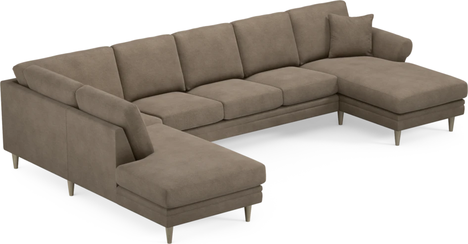 Eden - 3-sits soffa med divan vänster och schäslong höger - Brun