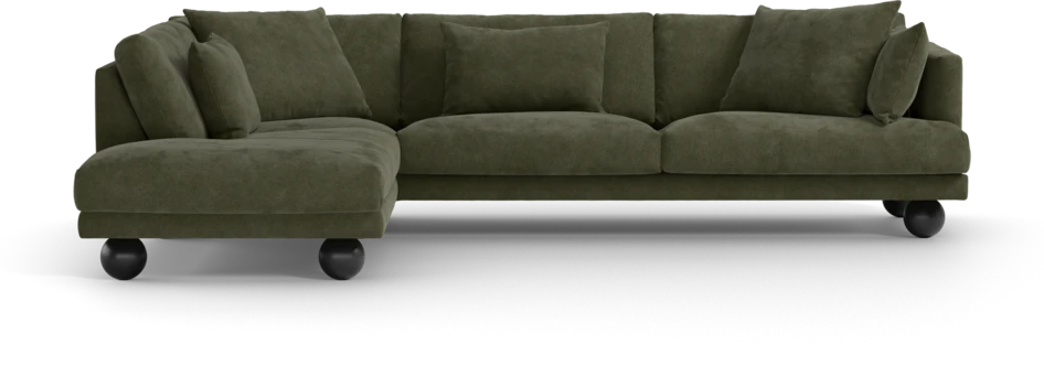 Harper - 3-sits soffa med divan vänster - Grön