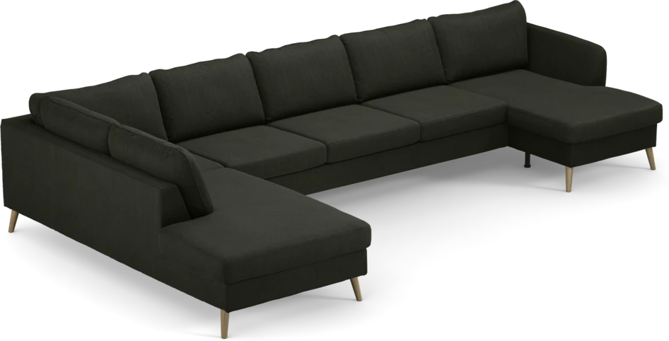 County - 4-sits soffa med divan vänster och schäslong höger - Grön