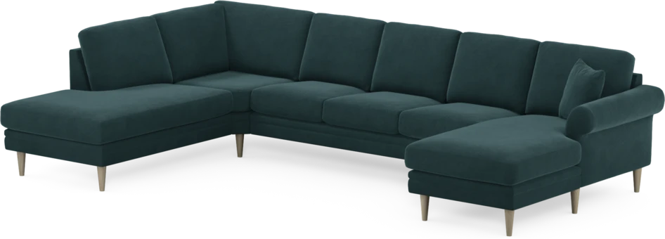 Eden - 3-sits soffa med divan vänster och schäslong höger - Blå