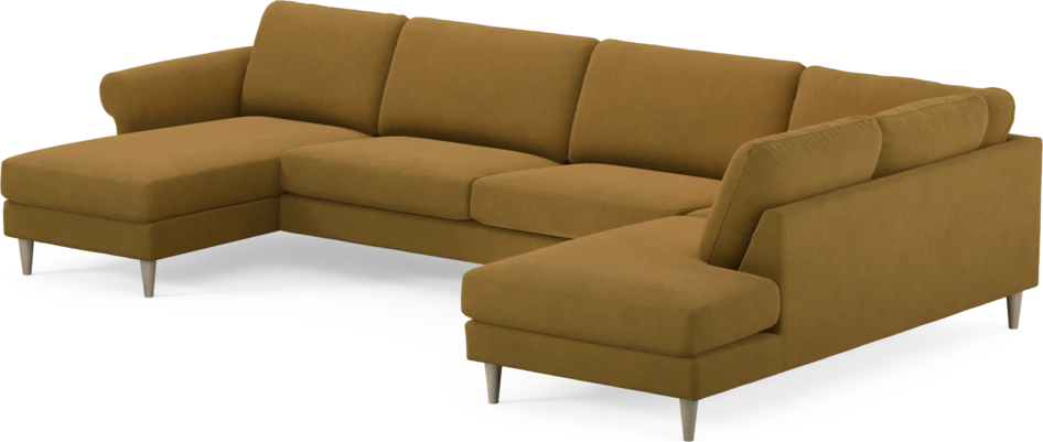 Bridge - 3-sits soffa med schäslong vänster och divan höger - Gul