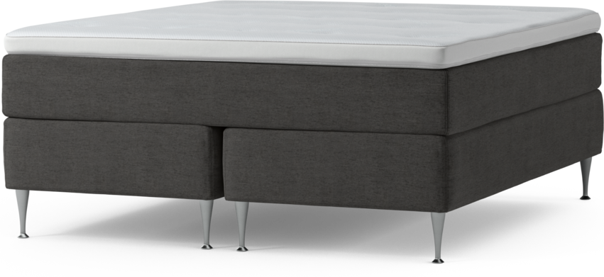 Delux Dream - Kontinentalsäng, dubbelsäng med bäddmadrass och sängben - Grå