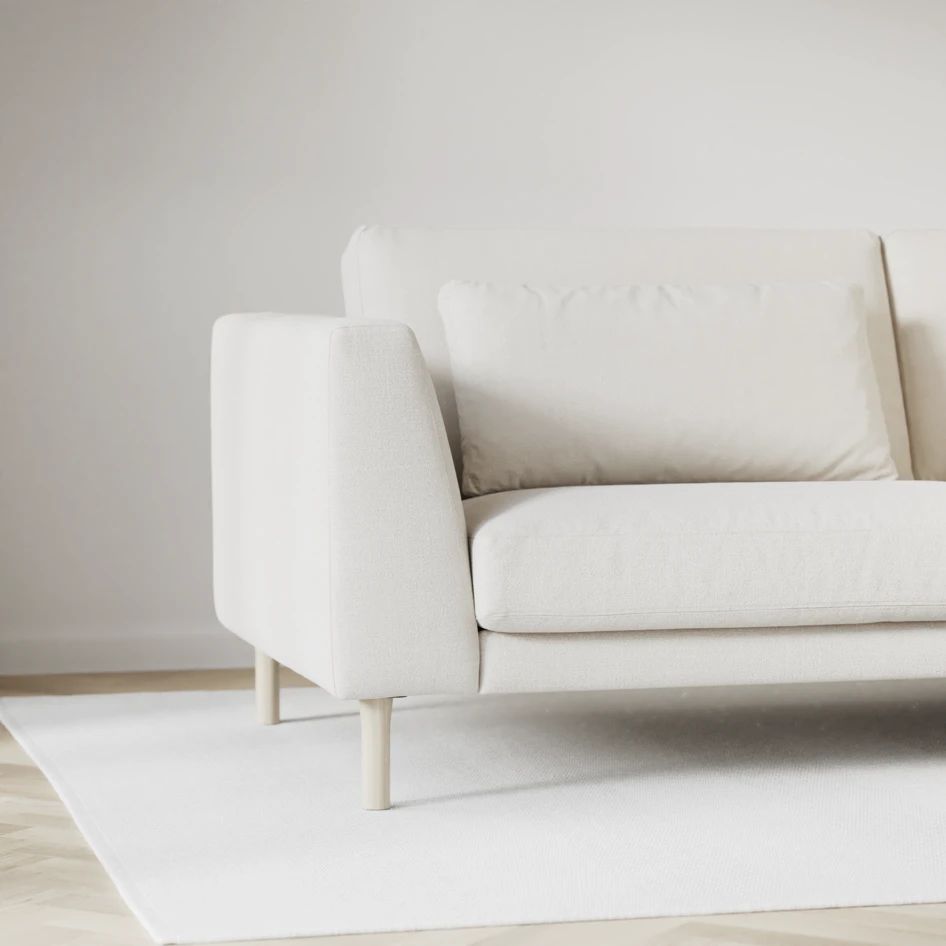 Willow - 4-sits soffa med divan vänster, fast klädsel - Vit