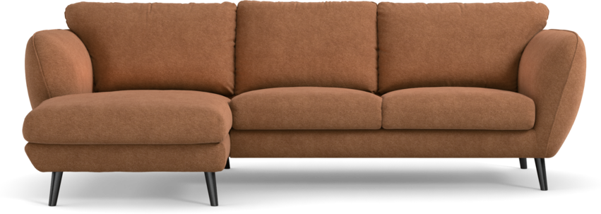 Madison Lux - 2-sits soffa med schäslong vänster - Orange
