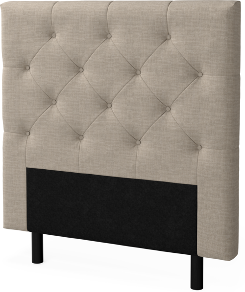 Delux Pikerad Låg - Sänggavel, 90-210 cm - Beige
