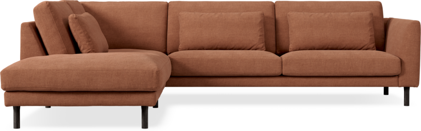 Willow - 3-sits soffa med divan vänster, fast klädsel - Röd