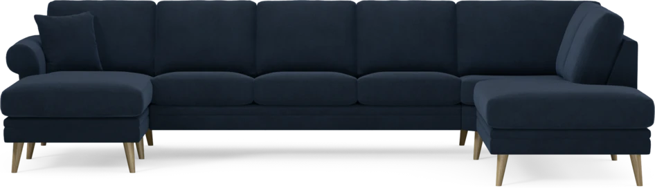 Eden - 3-sits soffa med schäslong vänster och divan höger - Blå