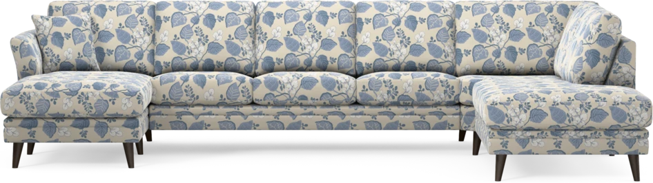 Eden - 3-sits soffa med schäslong vänster och divan höger - Flerfärgad