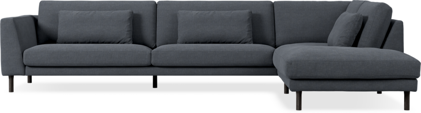 Willow - 4-sits soffa med divan höger, fast klädsel - Blå