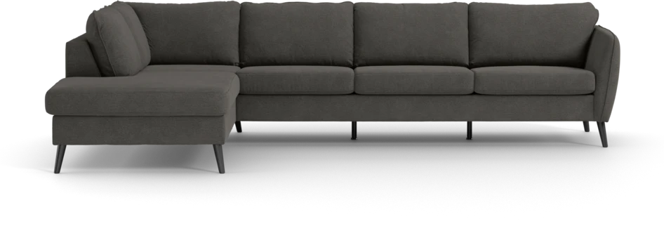 County - 3-sits soffa med divan vänster - Brun
