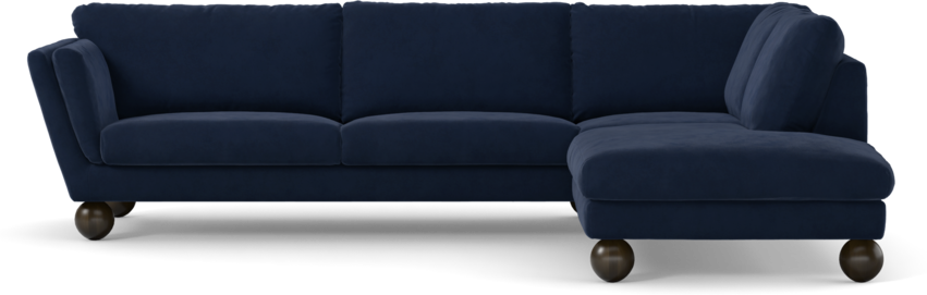 Madison Lux - 3-sits soffa med divan höger - Blå