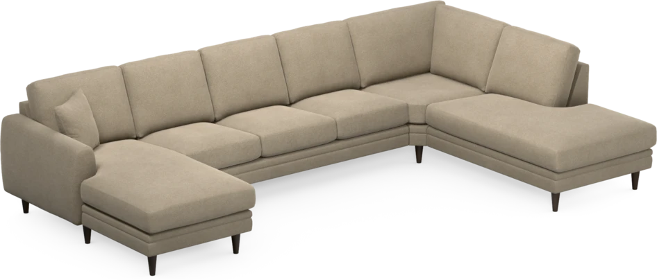 Eden - 3-sits soffa med schäslong vänster och divan höger - Beige