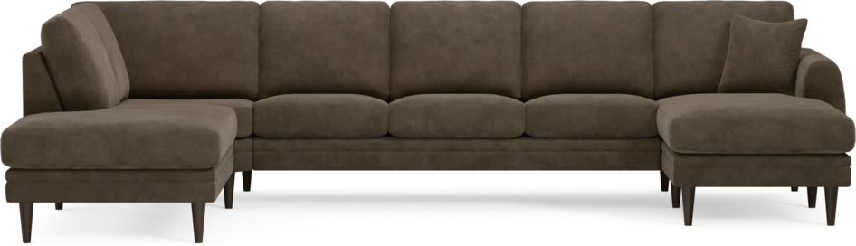 Eden - 3-sits soffa med divan vänster och schäslong höger - Brun