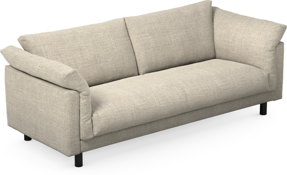 Cherrie - 3-sits soffa, hel dyna, fast klädsel - Beige