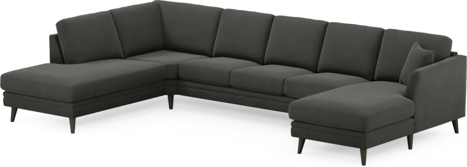 Eden - 3-sits soffa med divan vänster och schäslong höger - Grå
