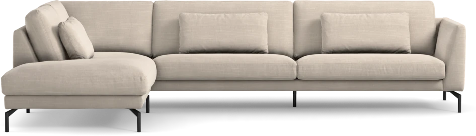 Willow - 4-sits soffa med divan vänster, fast klädsel - Beige