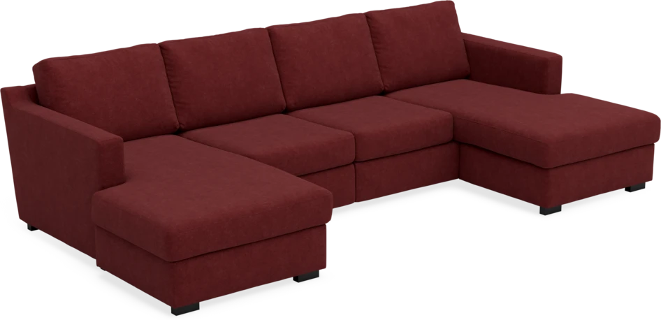 Friday - 2-sits soffa med två schäslonger - Rosa