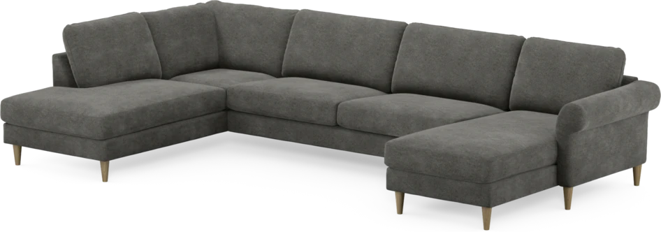 Bridge - 3-sits soffa med divan vänster och schäslong höger - Grå