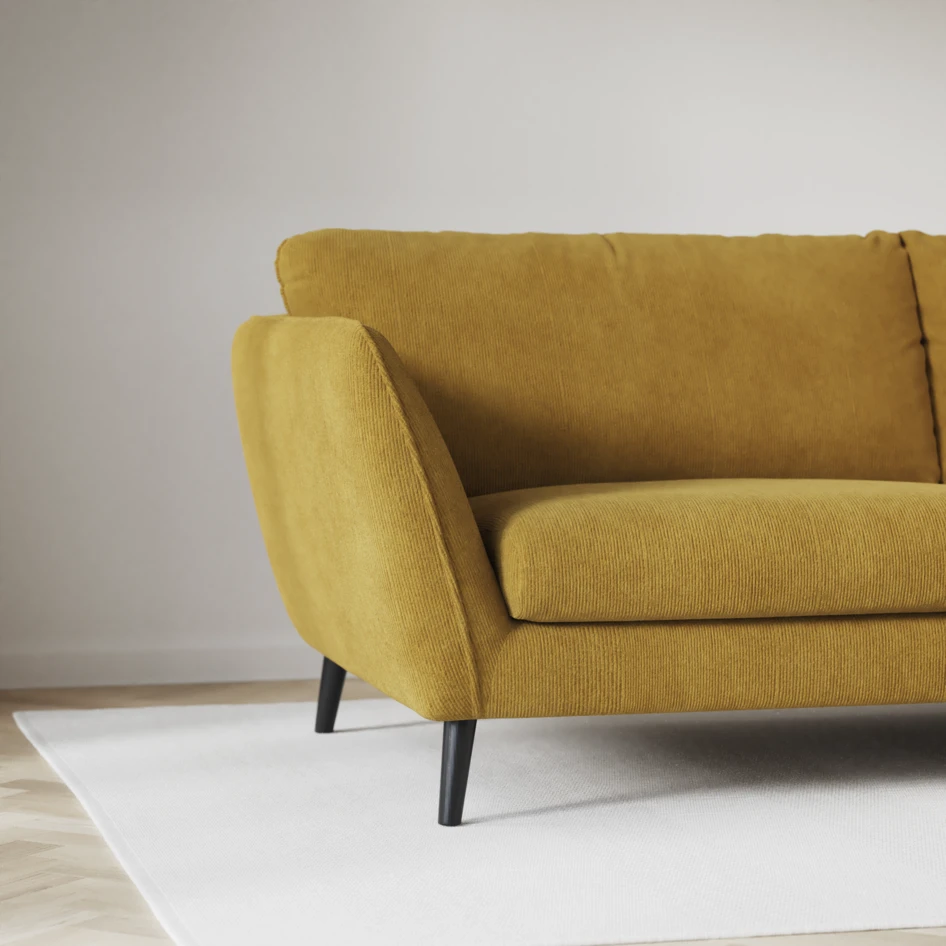 Madison Lux - 2-sits soffa med divan vänster och höger - Gul
