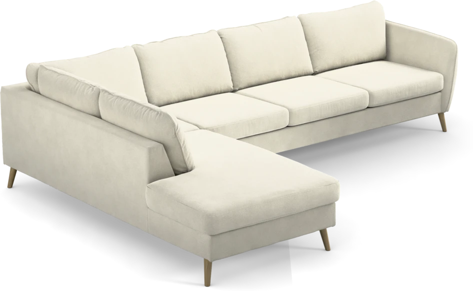 County - 3-sits soffa med divan vänster - Vit