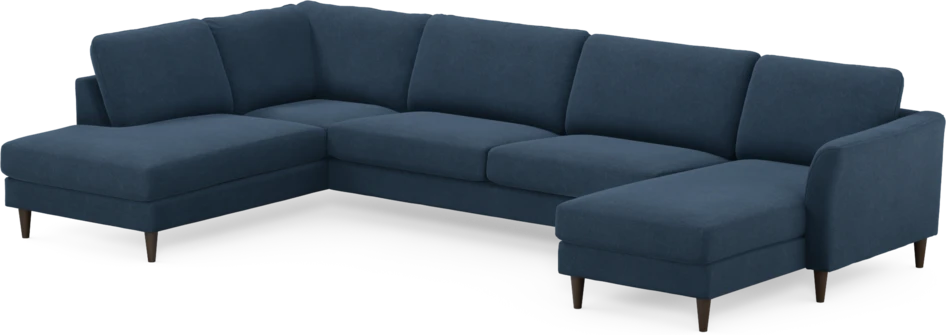 Bridge - 3-sits soffa med divan vänster och schäslong höger - Blå