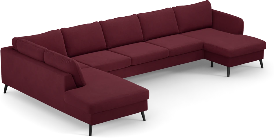 County - 4-sits soffa med divan vänster och schäslong höger - Röd