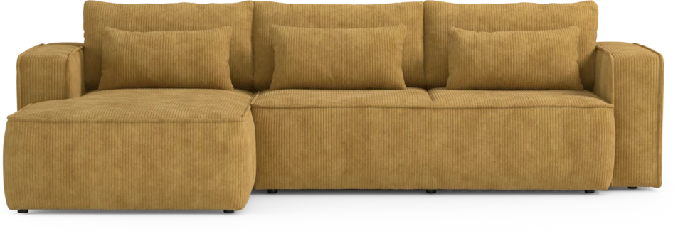 Ide - Bäddsoffa 3-sits med schäslong vänster - Gul