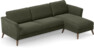 Bridge - 3-sits soffa med schäslong höger - Grön
