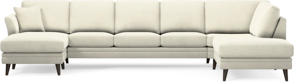 Eden - 3-sits soffa med schäslong vänster och divan höger - Vit