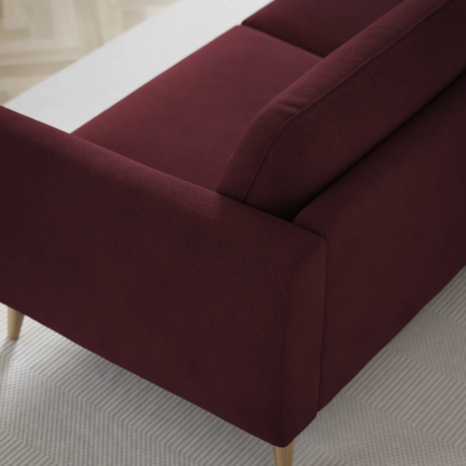 Bridge - 3-sits soffa med schäslong vänster och divan höger - Röd