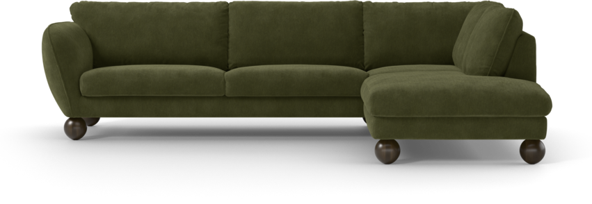 Madison Lux - 3-sits soffa med divan höger - Grön