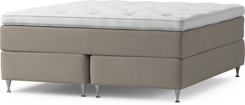 Delux Exclusive - Kontinentalsäng, dubbelsäng med bäddmadrass och sängben - Beige