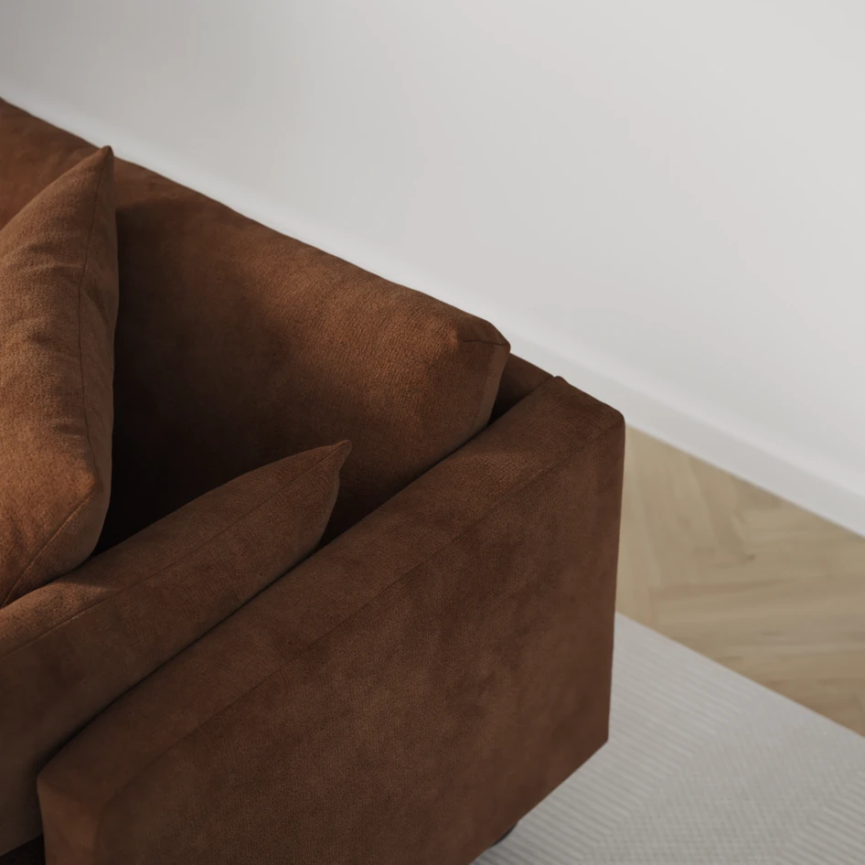Harper - 3-sits soffa med divan vänster - Orange