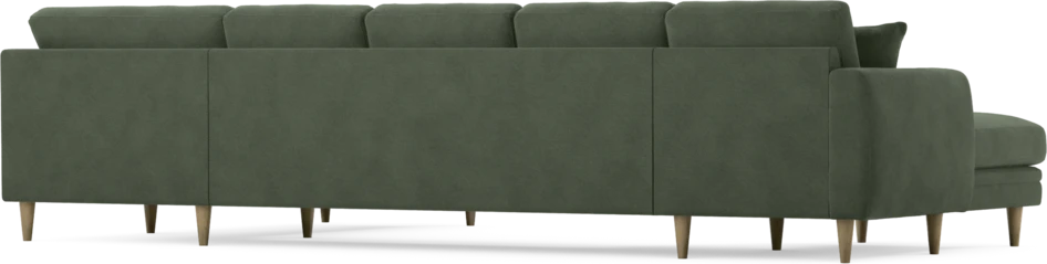 Eden - 3-sits soffa med schäslong vänster och divan höger - Grön
