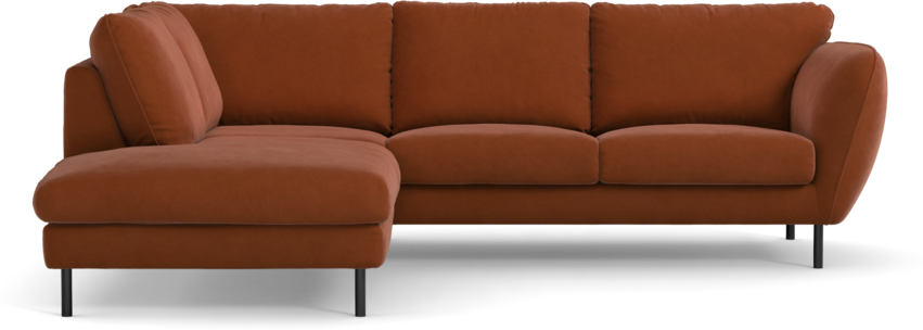 Madison Lux - 2-sits soffa med divan vänster - Röd