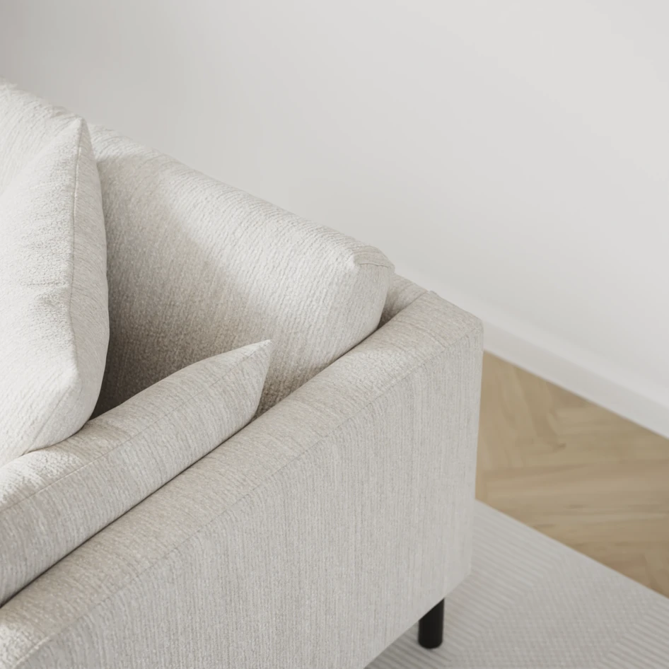 Harper - 3-sits soffa, hel dyna - Vit