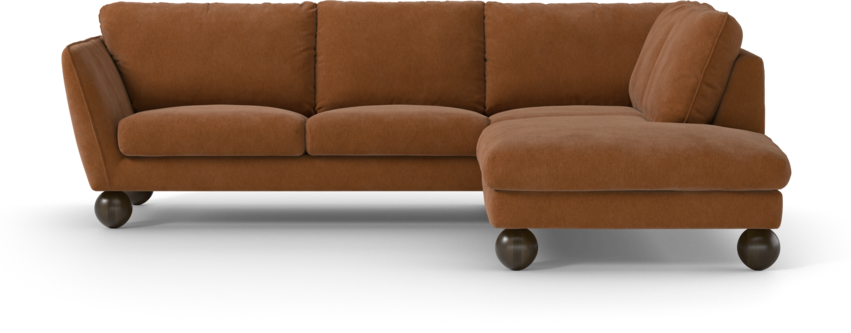 Madison - 2-sits soffa med divan höger - Orange