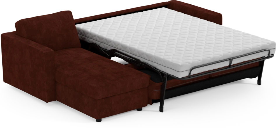 Lindö - Bäddsoffa 2,5-sits med schäslong, vändbar - Röd