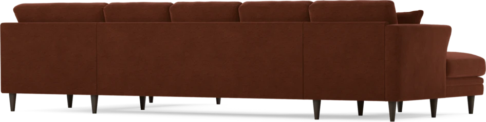 Eden - 3-sits soffa med schäslong vänster och divan höger - Orange