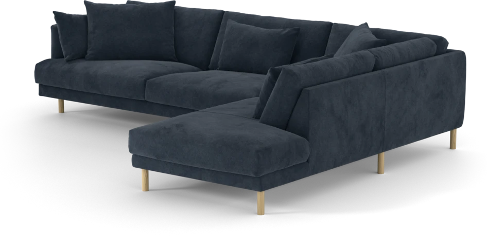 Harper - 3-sits soffa med divan höger - Blå
