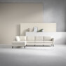 County - 3-sits soffa med divan vänster - Vit