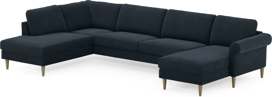 Bridge - 3-sits soffa med divan vänster och schäslong höger - Blå