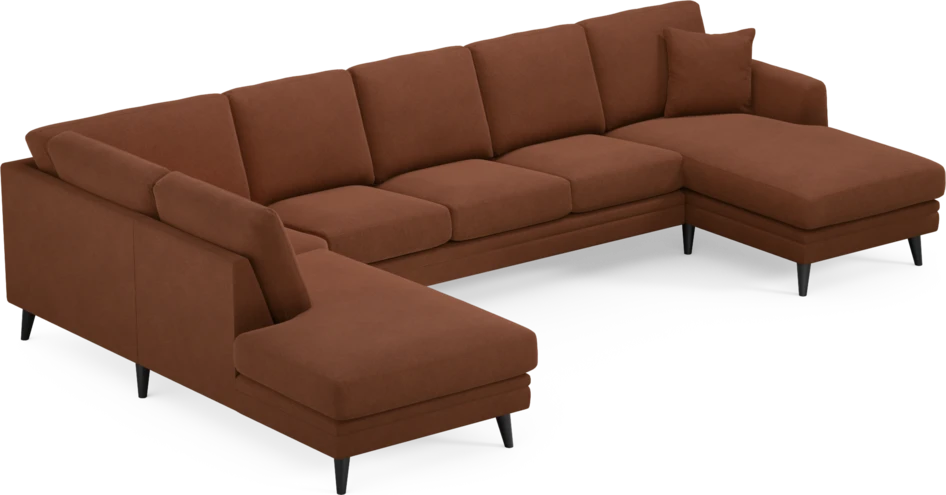 Eden - 3-sits soffa med divan vänster och schäslong höger - Orange