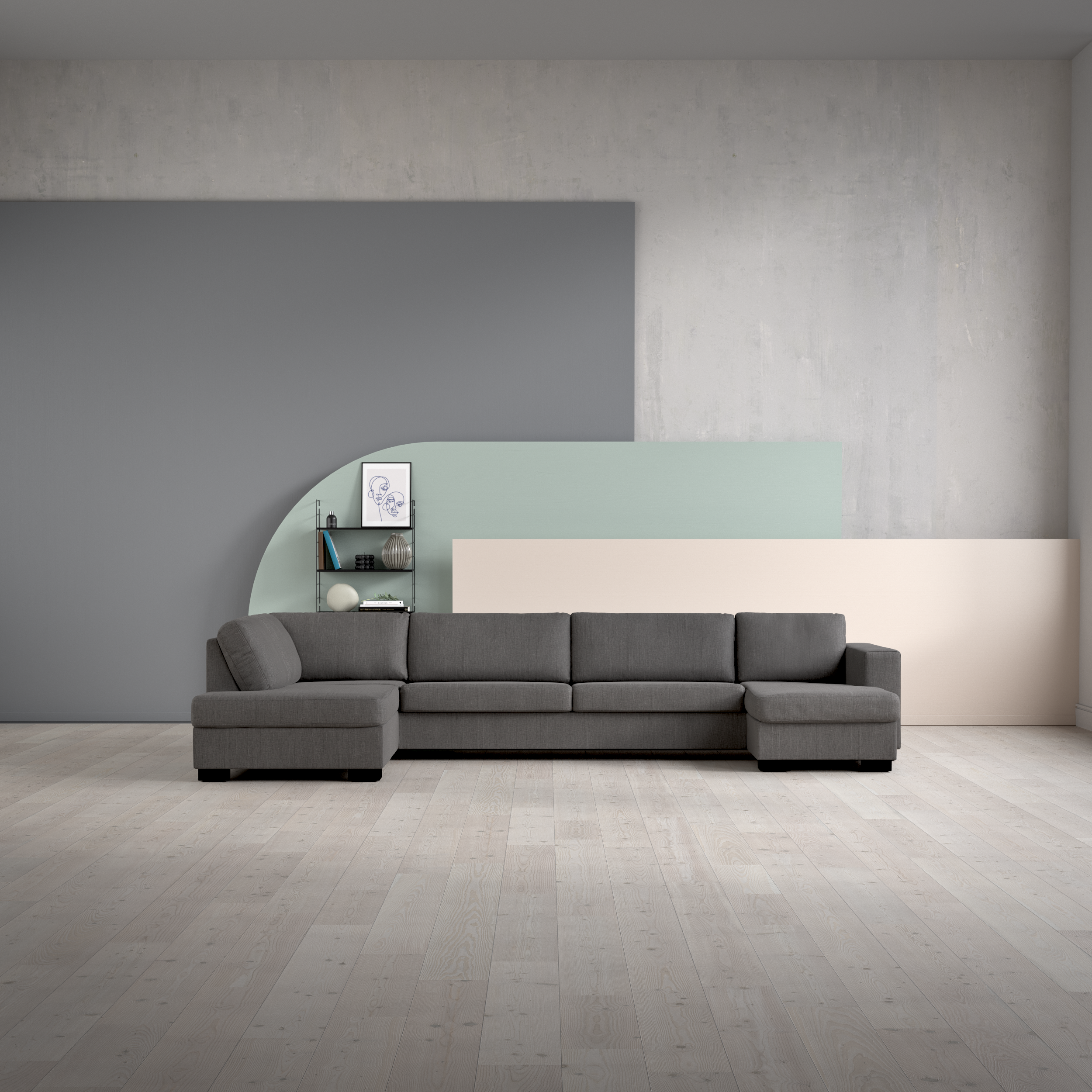 Nevada, 4-sits soffa med divan vänster och schäslong höger