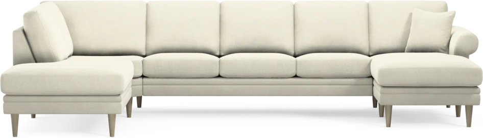 Eden - 3-sits soffa med divan vänster och schäslong höger - Vit