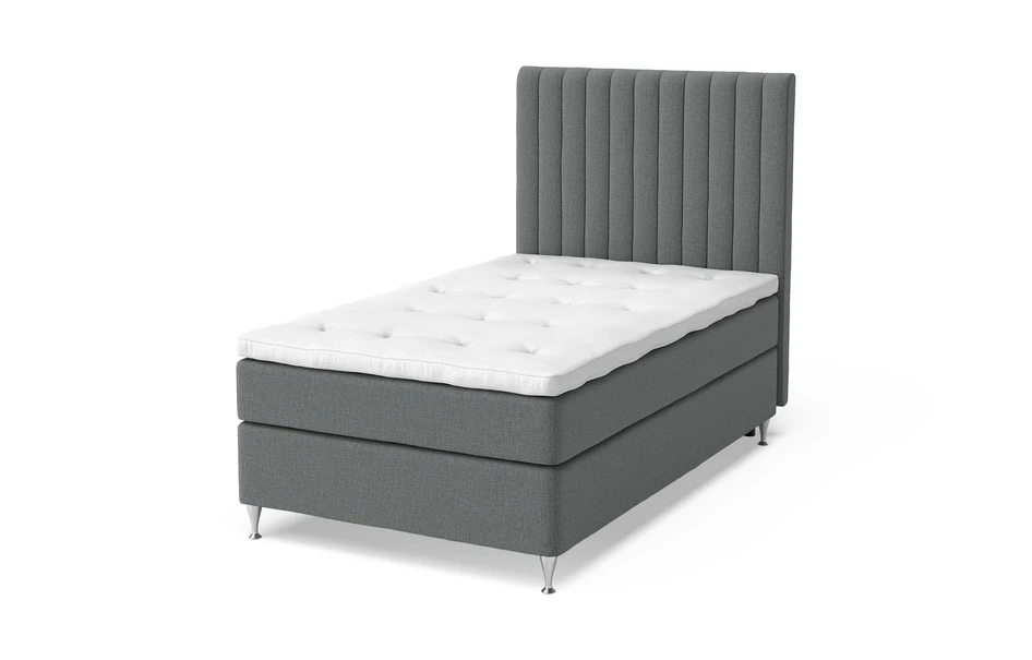 Sleep Delux - Kontinentalsäng, enkelsäng med bäddmadrass Sleep Delux vit - Grå