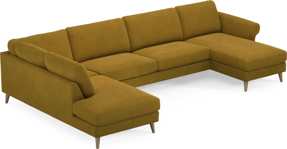Bridge - 3-sits soffa med divan vänster och schäslong höger - Gul