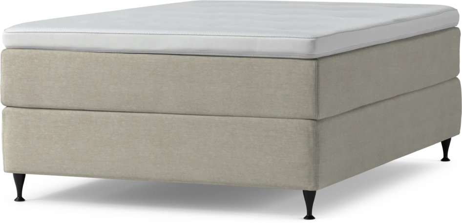Delux Dream - Kontinentalsäng, enkelsäng 140 cm med bäddmadrass och sängben - Beige