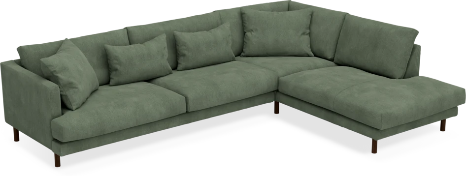 Harper - 3-sits soffa med divan höger - Grön